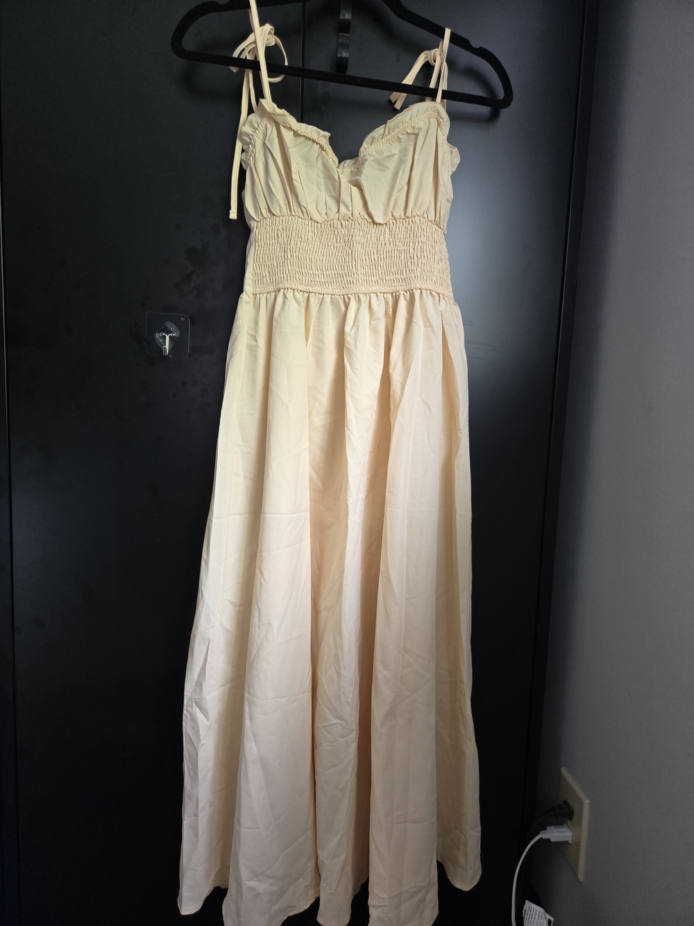 Cream Tie-Shoulder Dress Xs